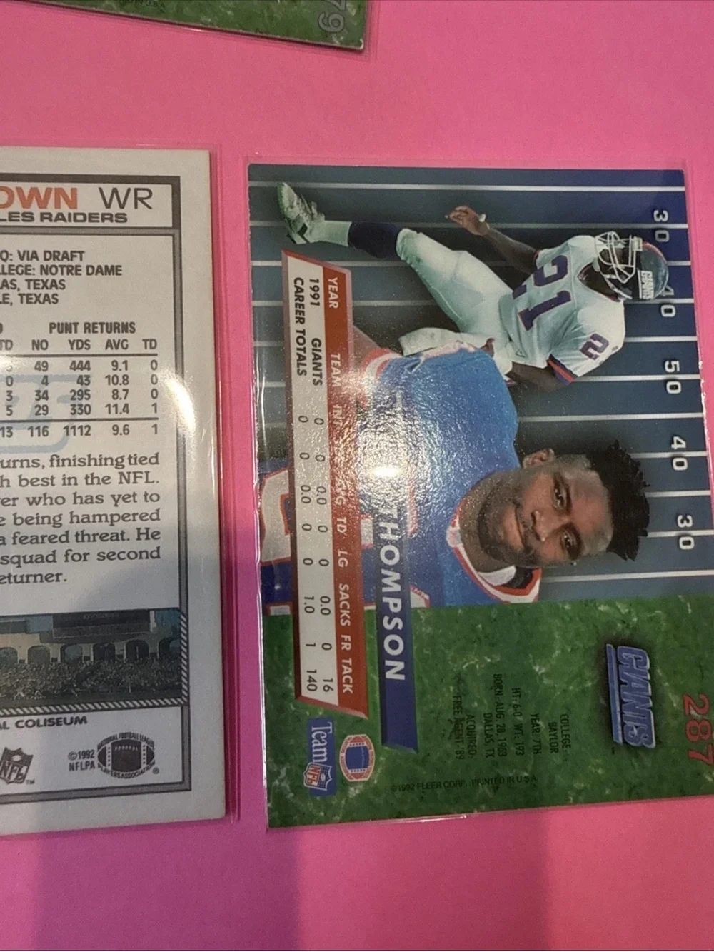 lot of five vintage football trading cards topps sam graddy, tony casillas, etc